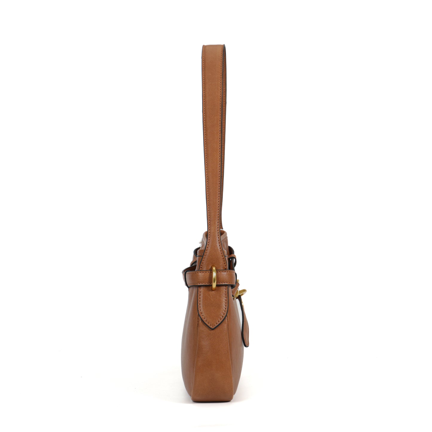 Timeless Elegance Brown Genuine Leather Shoulder Bag