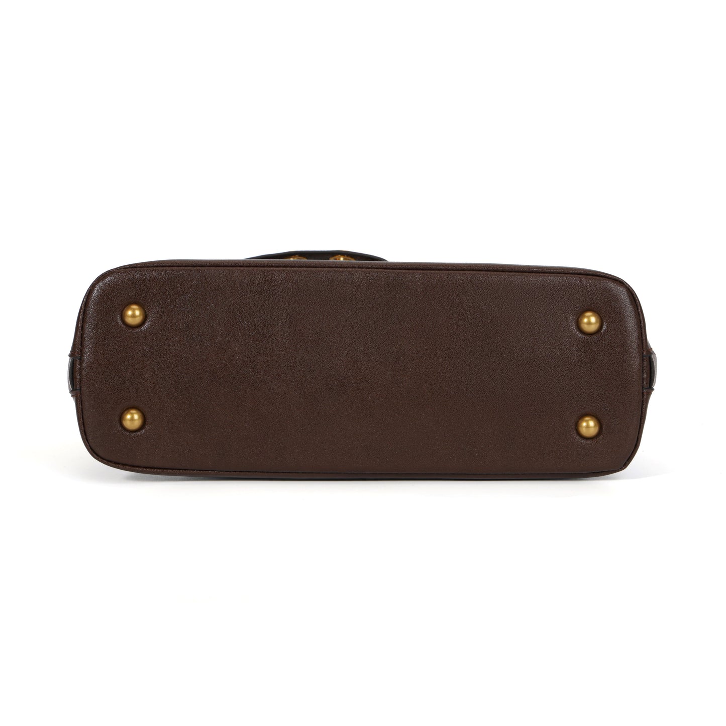 Timeless Elegance Arched Leather Shell Bag | Premium Calfskin Brown