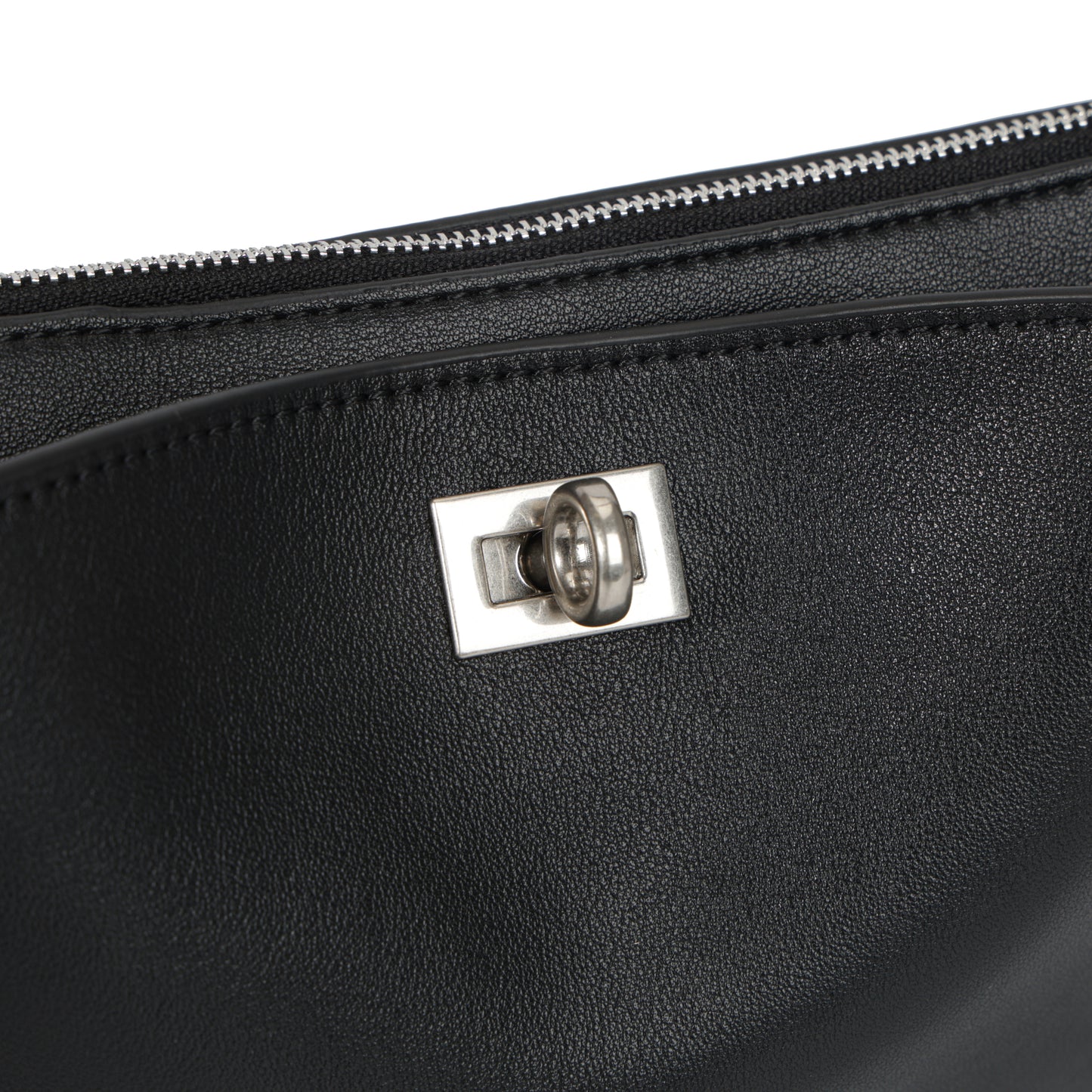 Timeless Elegance Minimalist Shoulder Bag | Black with Silver Buckle