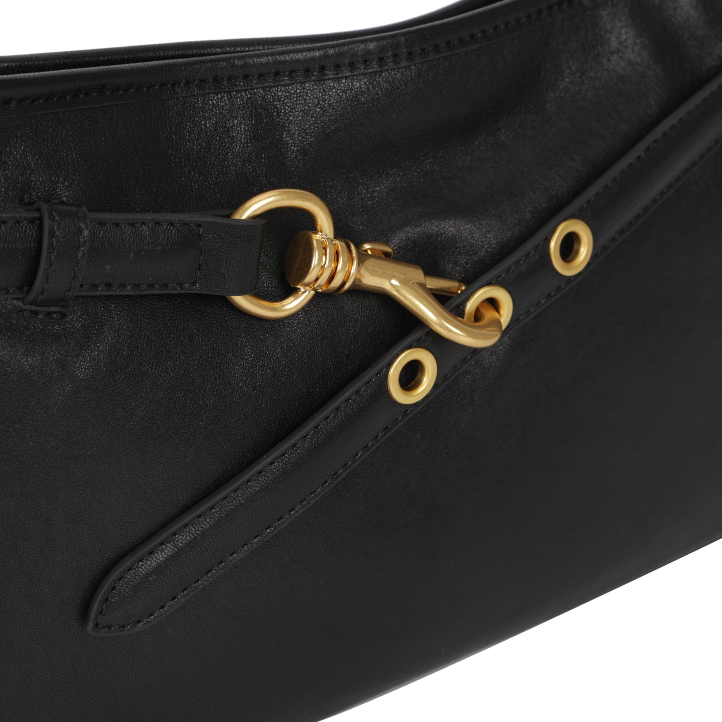 Timeless Elegance Black Genuine Leather Shoulder Bag