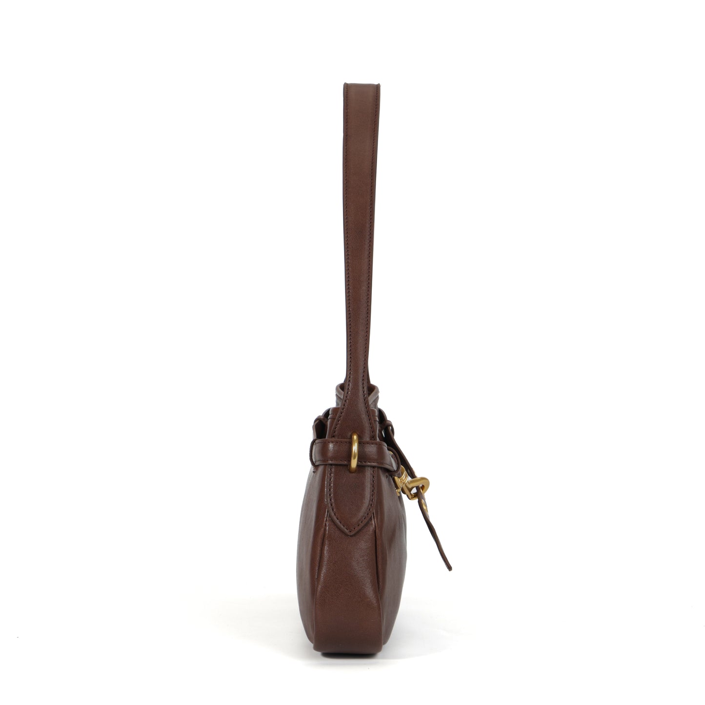 Timeless Elegance Coffee Brown Genuine Leather Shoulder Bag