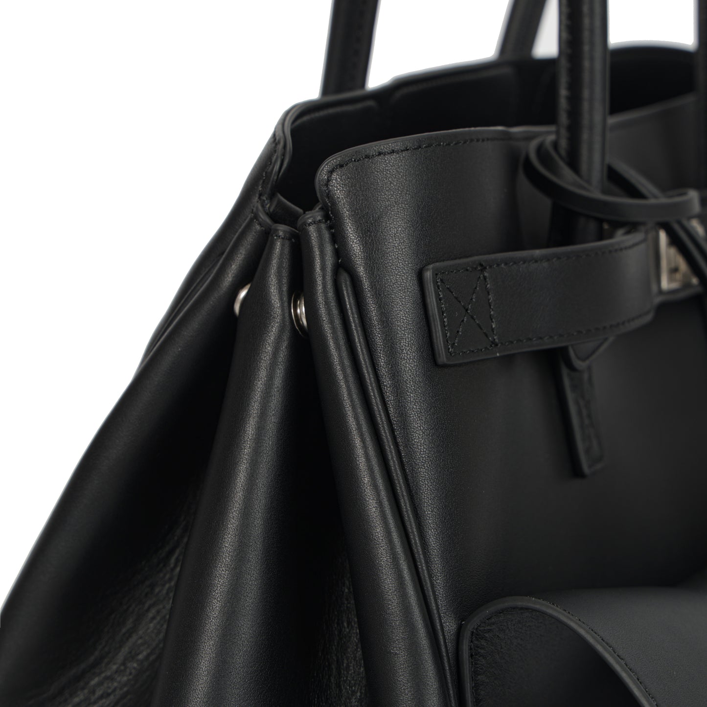 Timeless Elegance Black Leather Tote | Large Capacity Women's Handbag