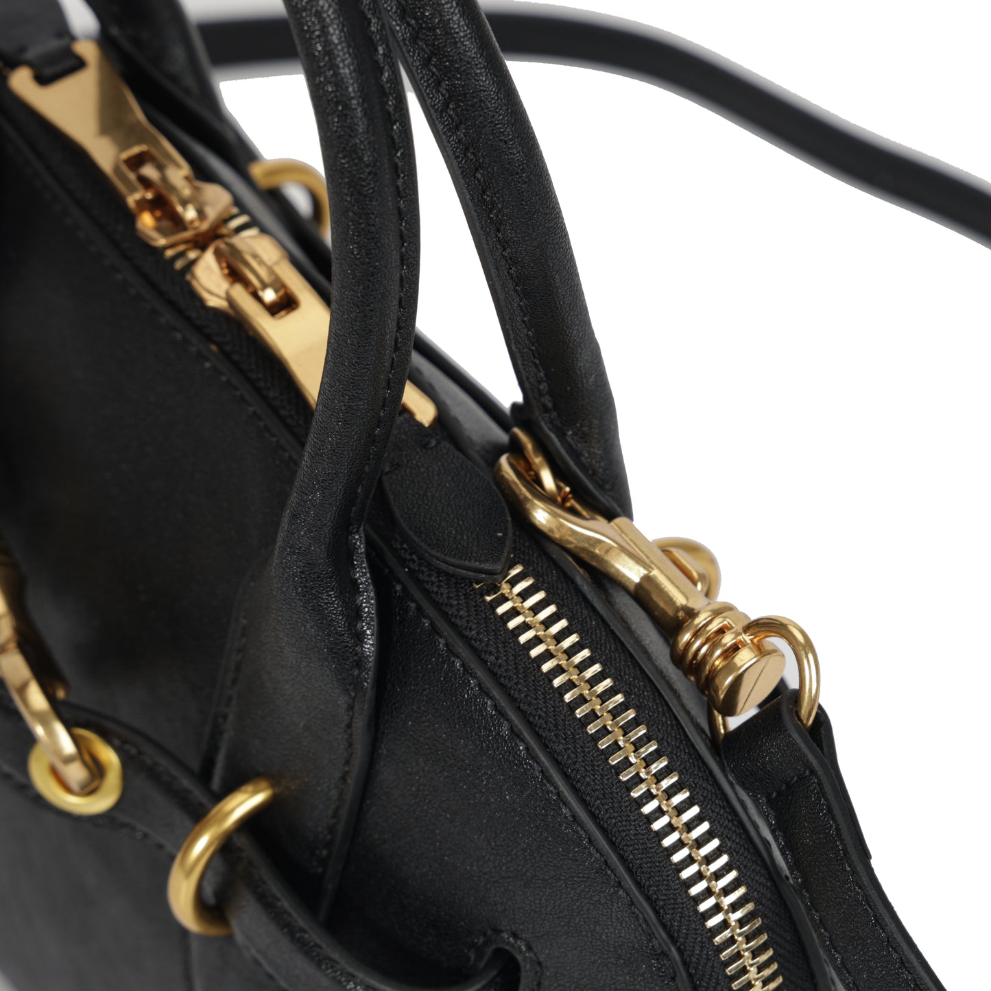 Timeless Elegance Arched Leather Shell Bag | Premium Calfskin Black