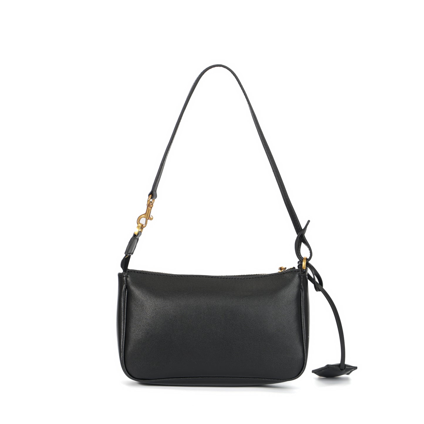 Timeless Elegance Minimalist Shoulder Bag | Black with Gold Buckle