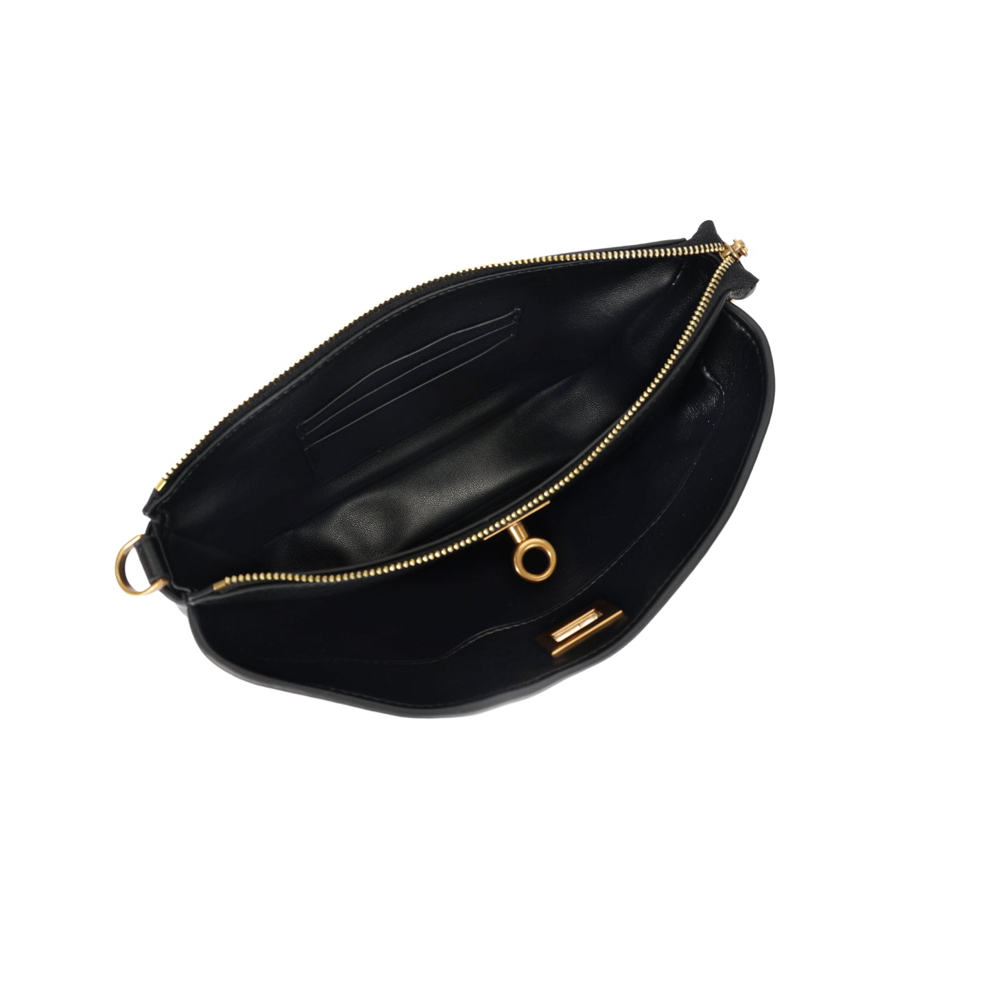 Timeless Elegance Minimalist Shoulder Bag | Black with Gold Buckle