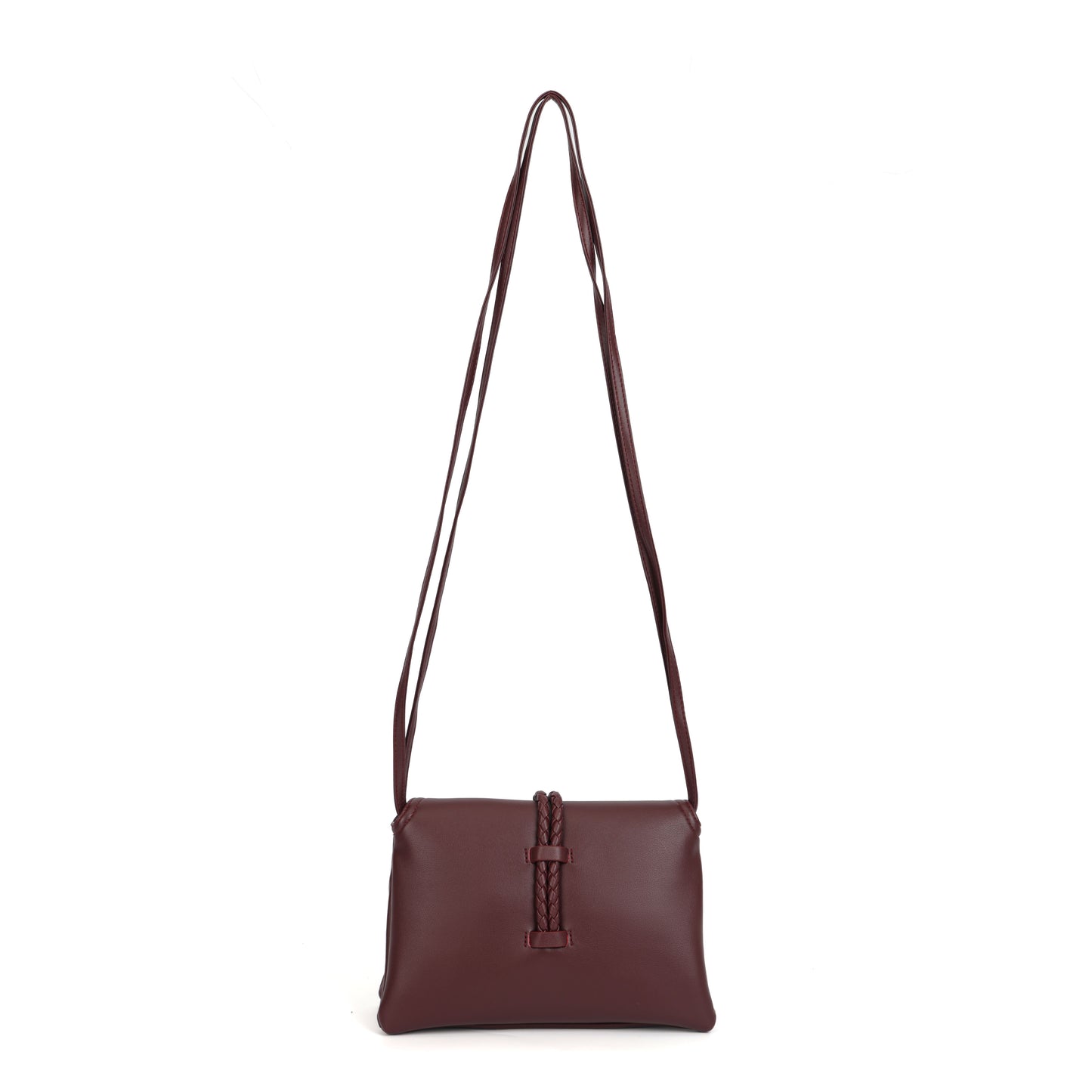 Modern Grace Niche Luxury Style Burgundy Leather Crossbody & ClutchBag