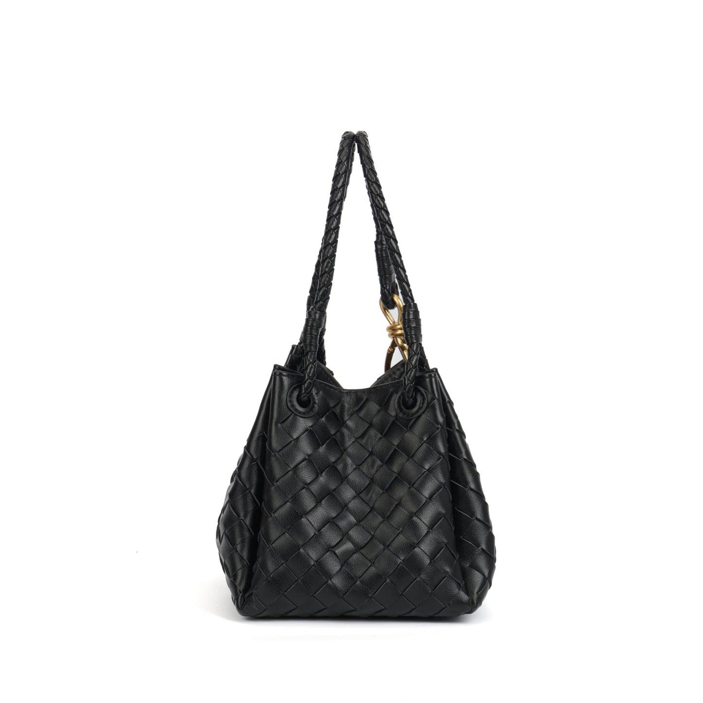 Modern Grace Mini Parachute bag | Classic Black Woven Shoulder Bag