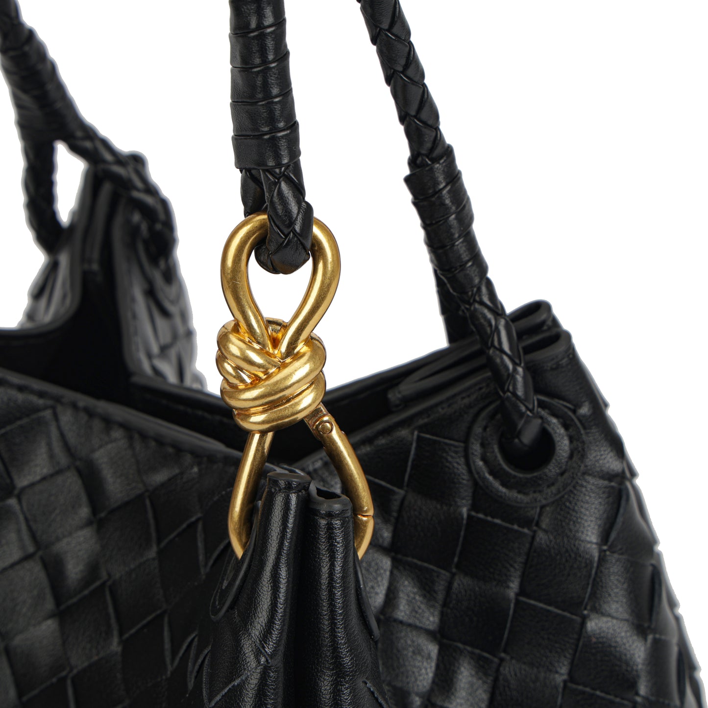 Modern Grace Mini Parachute bag | Classic Black Woven Shoulder Bag