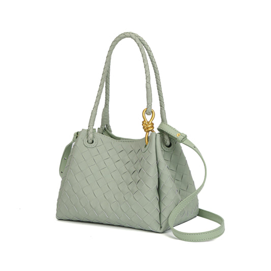 Modern Grace Mini Parachute bag | Sage Green Woven Shoulder Bag