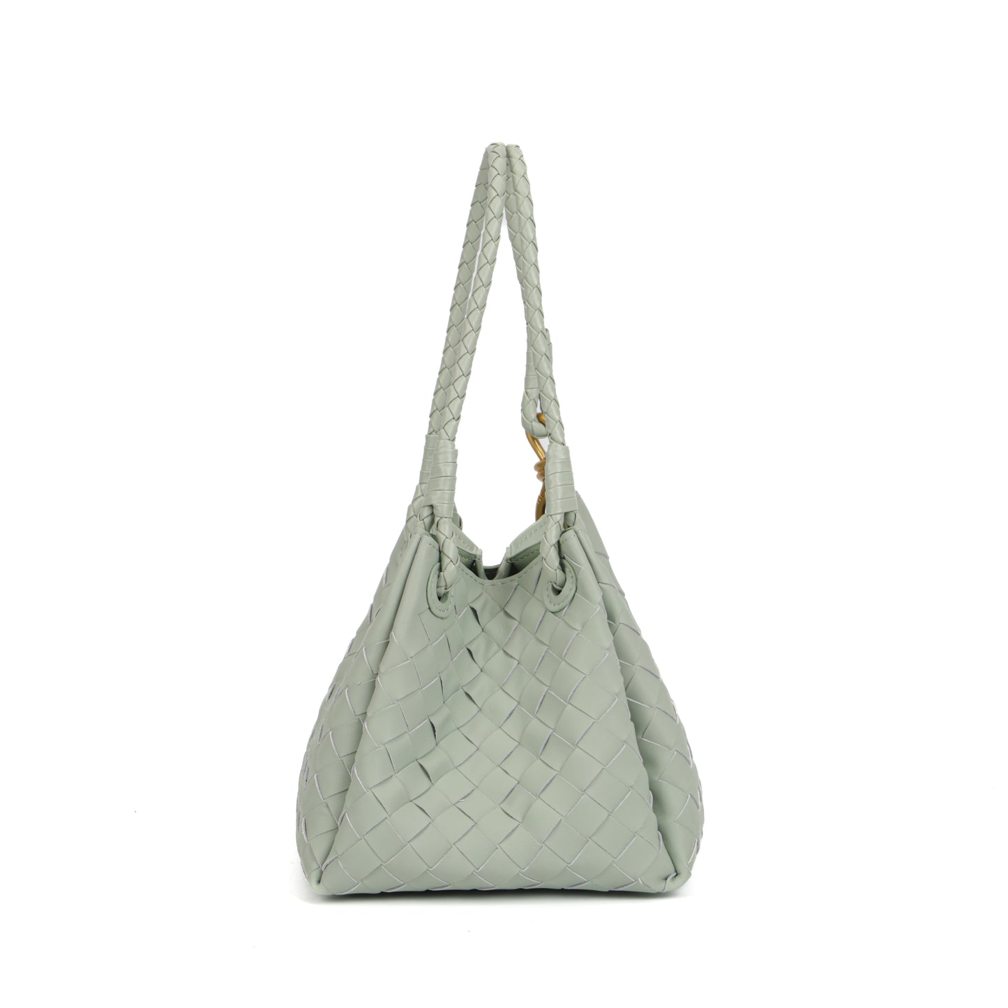 Modern Grace Mini Parachute bag | Sage Green Woven Shoulder Bag