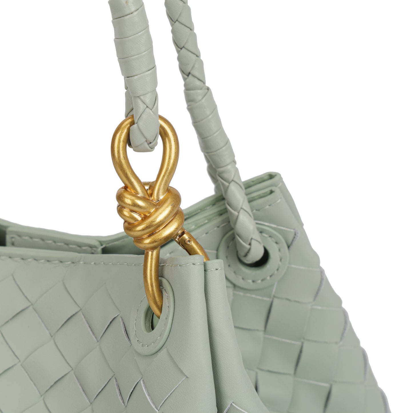 Modern Grace Mini Parachute bag | Sage Green Woven Shoulder Bag