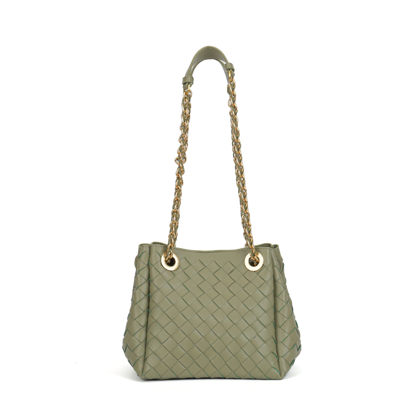 Modern Grace Chain Bag | Avocado Green Woven Calfskin Handbag&Shoulder