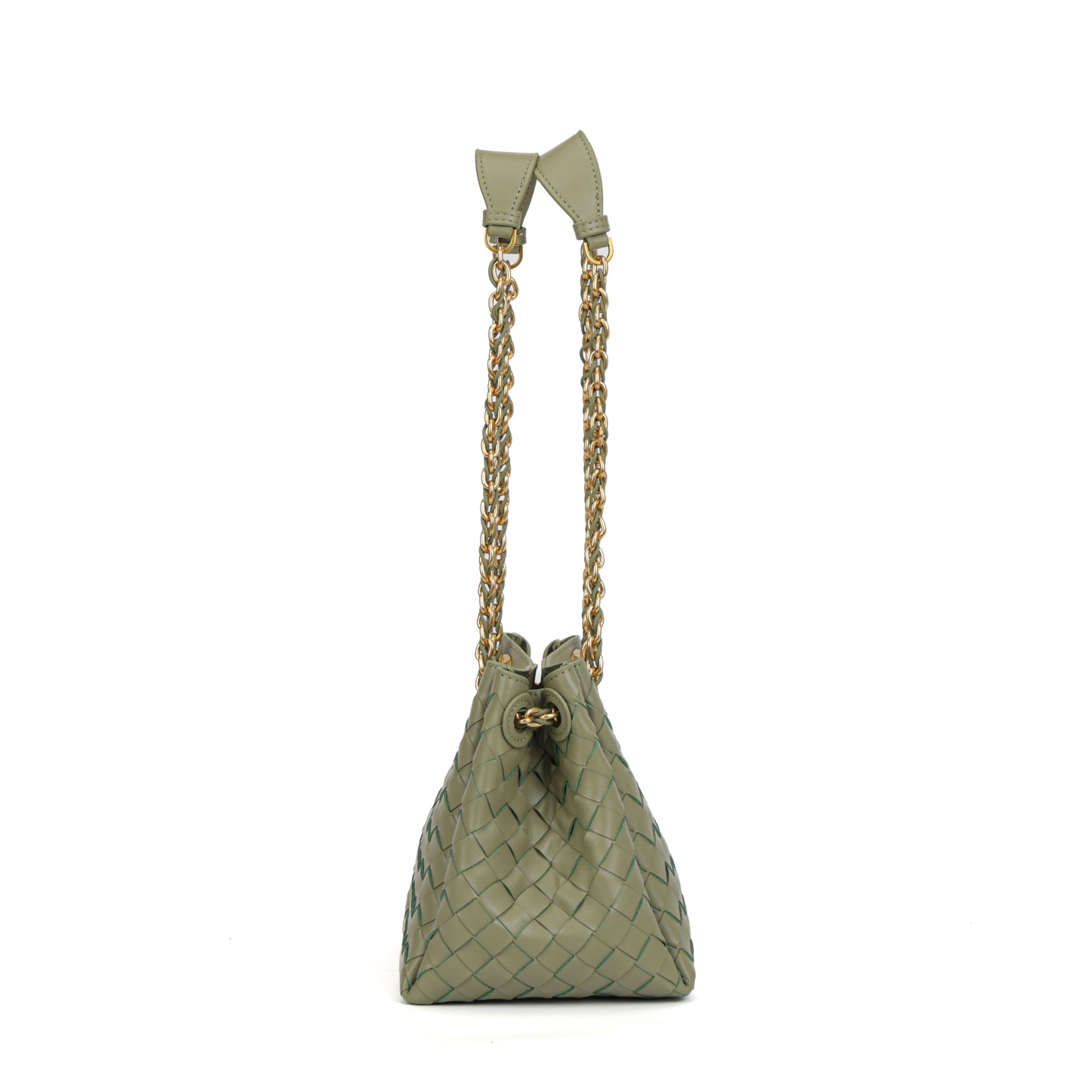 Modern Grace Chain Bag | Avocado Green Woven Calfskin Handbag&Shoulder